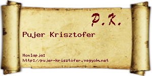 Pujer Krisztofer névjegykártya